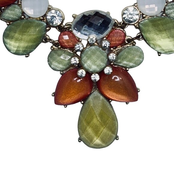 Charming Charlie Gold Tone, Orange, White, Yellow & Clear Necklace (5449) - Picture 3 of 5